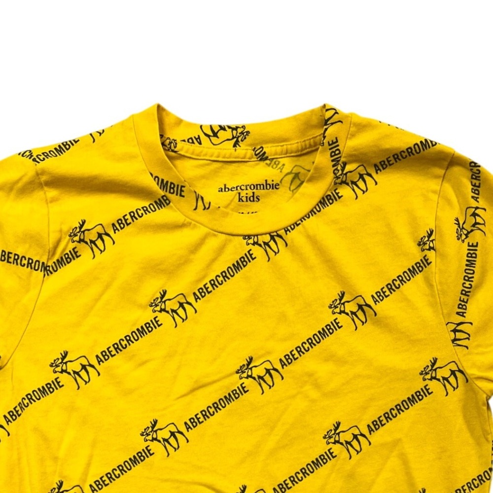 Abercrombie Kids Yellow Moose Graphic T Shirt Size 11/12 Short Sleeve J5